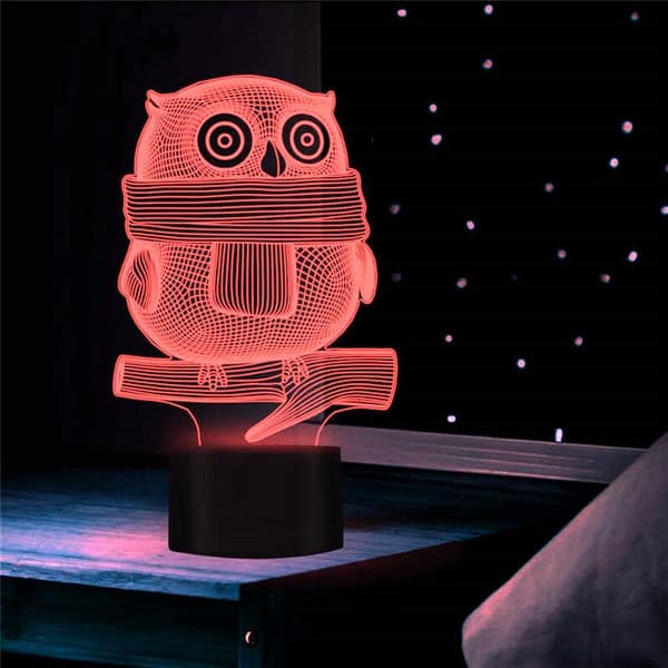 3D Ugle Ørn Natlampe Illusion 7 Farveskiftende Touch