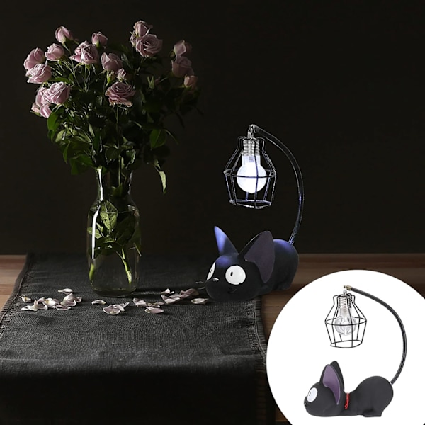 Harpiks Katt Design Lampe Kreativ Nattlys Bord Sengelampe for Lesing (Jern Tråd Lampskjerm, 3.1 x 4.7 x 6.7 Tommer)