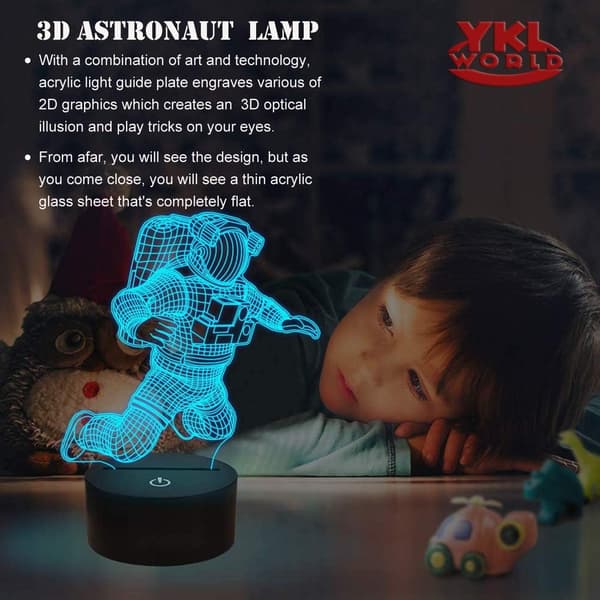 Rymdman Nattlampa 3D Astronaut Illusion Lamp LED Flyg
