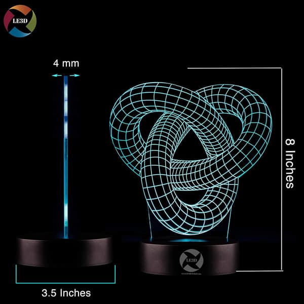 3D Optisk Illusjon Nattlys - 7 LED Fargeskiftende Lampe