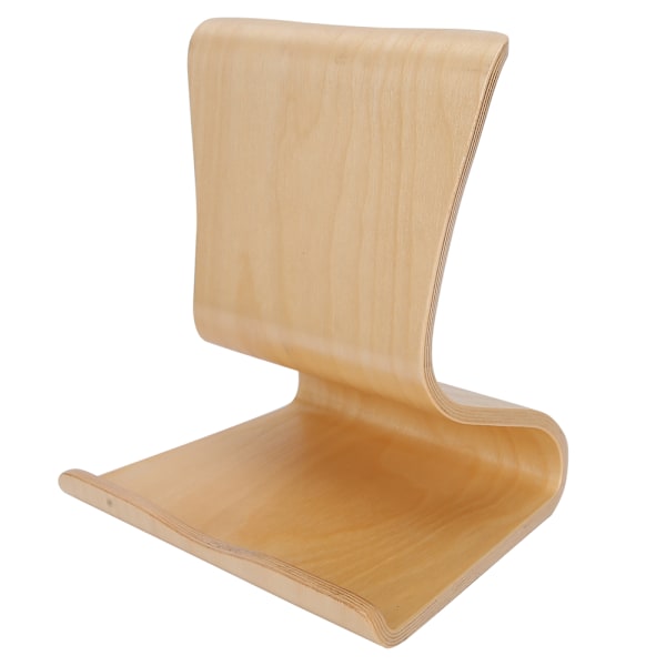 Trestativ i tre for mobiltelefon, bordstativ for nettbrett, beige