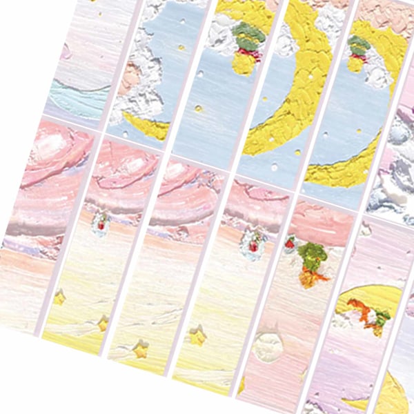 1 laatikko kirjanmerkkejä sarjakuva-aiheinen paperi kirjanmerkki lukukortti kirjanmerkit Scrapbook-yhteenveto planeetta-aihe