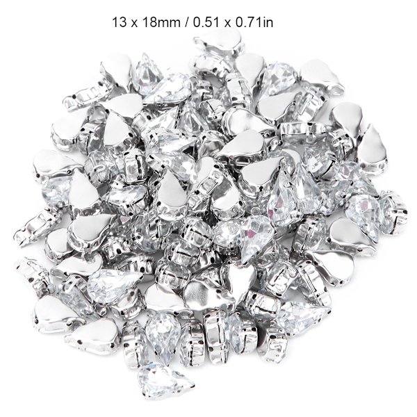 200 kpl akryyliset kyynelpisarat DIY-koristetarvikkeet vaatteille, kenkälaukulle (13x18mm)
