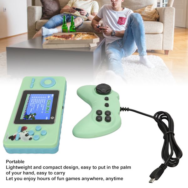 Handhållen spelkonsol Retro färgskärm 1020mAh Mini bärbar spelmaskin med Gamepad för TV och två spelare