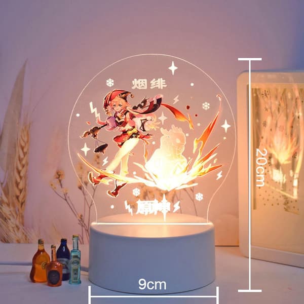 Genshin Impact Barbara 3D LED Akryl Natlamper 7 Farver