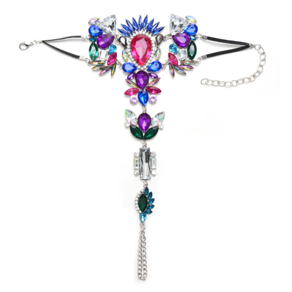 Boho Rhinestones Statement Alloy Gemstone Anklet Summer Beac B