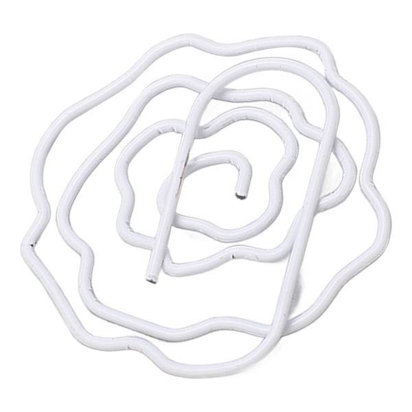 100 stk. roseformede papirclips med øget skridsikkerhed, lette metalliske papirclips til kontor og skole