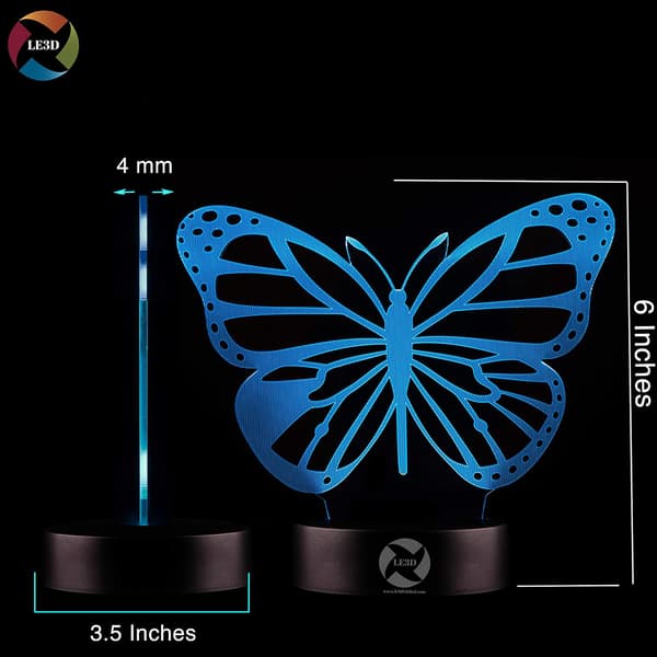 3D Optisk Illusions Natlampe - 7 LED Farveskiftende Lampe