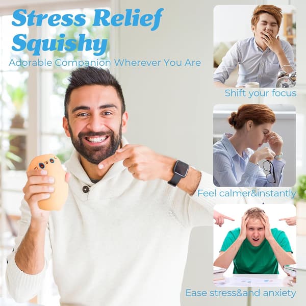 Søde Katte Squishy Stressbolde, Strækbare Dej Squishy Fidget Legetøj til Angstlindring, Bløde Sensoriske Klemmebolde, Klasseværelsespræmier & Cat