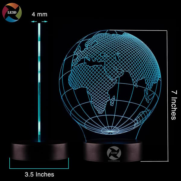 3D Optisk Illusions Natlampe - 7 LED Farveskiftende Lampe