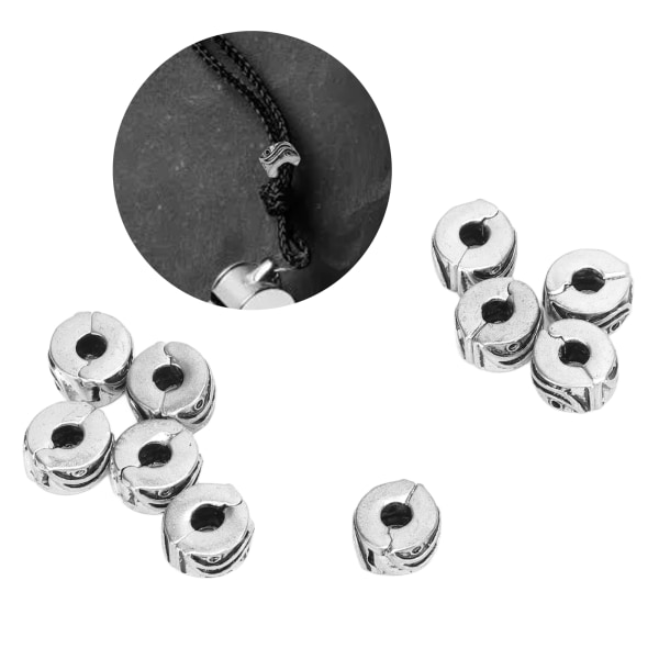 10 stk. Clip Lock Beads Antiksølv Armbånd Skridsikkert Positionering Clip Spænde Perler DIY Håndlavede Smykketilbehør type 2