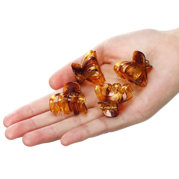 24-pack 3 cm Mini Grip Octopus Clip Spider Jaw Hårfästen Brown
