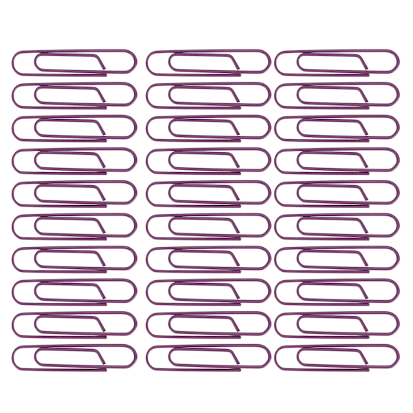 3 Set Pappersklämma Färgbelagd Kreativitet Styling Standard Kontorsmaterial Stora Lila