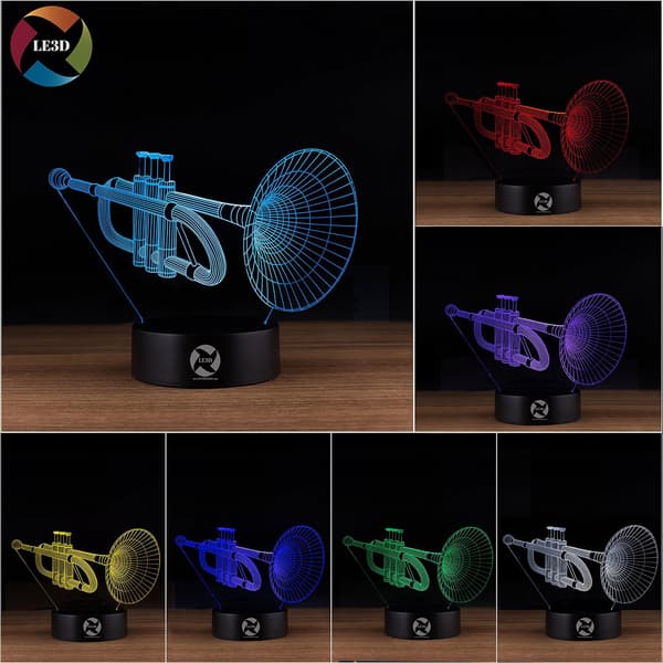 3D Optisk Illusions Natlampe - 7 LED Farveskiftende Lampe