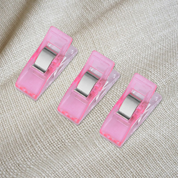 20 stk/pakke Plastnålverksnål for quilting, søm, strikking, stoffbindingsklemmer (rosa)