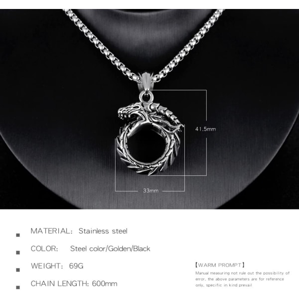 Kors Eternal Ring Halskjede Anheng Halskjede i Rustfritt Stål Anheng Halskjede for Menn Kvinner Beste Venn Halskjeder Silver Eternal Ring