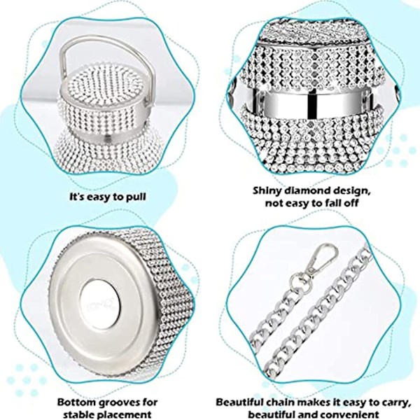 Diamant Vakuum Termosflaske, Bling Diamant Vakuumkolbe Gl
