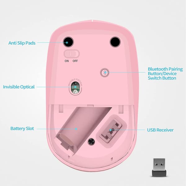 Langaton Bluetooth Hiljainen Hiiri Monilaitteinen Langaton Bluetooth