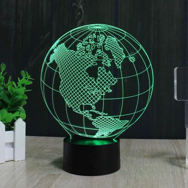 Bull Cow 3D LED-lampe, Abstrakt Optisk Illusjon Nattlys