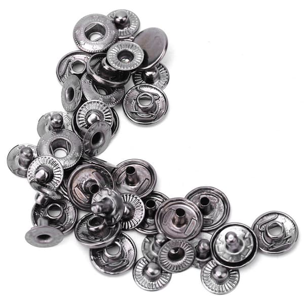 50 sæt rene messing trykknapper runde knap klud bagage dekoration tilbehør (10mm sort)