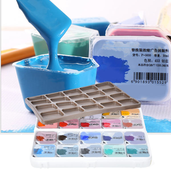 20 farver akvarel gouache pigment koncentreret maling tilbehør til kunststuderende 30ml