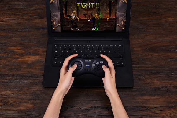 M30 Trådløs Bluetooth Controller Retro Gamepad til Switch, PC Windows, MacOS, Android, Raspberry Pi med Sega Genesis & Sega Mega Drive Style (Sort Black