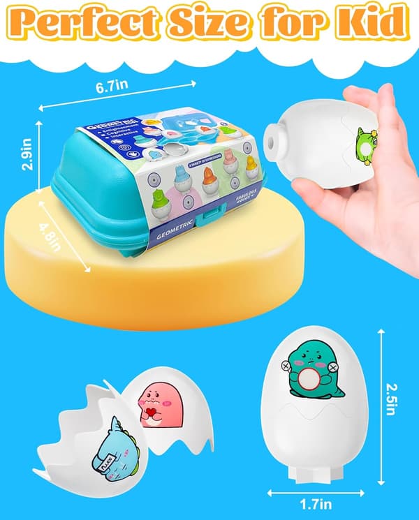 Påskekurvfyll for småbarn 1-3 år, matchende sensoriske påskeegg-leker, forhåndsfylte egg med leker for 3 år gamle gutter og jenter, påske