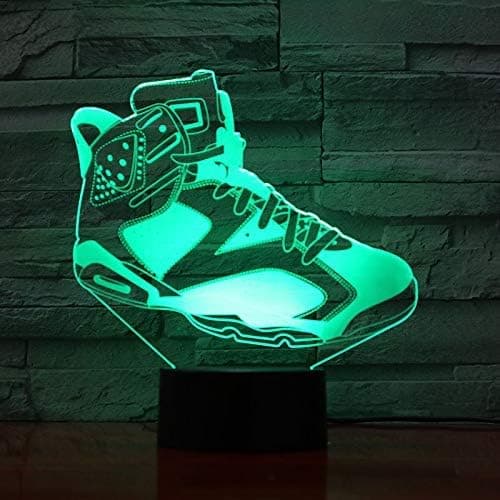 3D LED Natlampe, 3D Optisk Illusion Lampe Sneakers Model