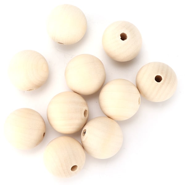 10 st Craft Pärlor Rund Trä Färg MultiPurpose Trä Pärlor Bulk med Hål för DIY Hantverk Dekoration Present