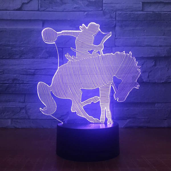 3D Heste Ridning Natlampe Illusion Natlys 7 Farver
