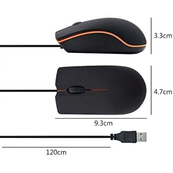 Trådbunden mus, USB Trådbunden datormus för höger eller vänster hand