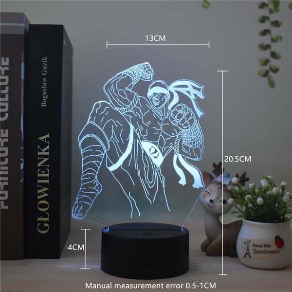 3D Farverig Visuel Bordlampe Mode Legetøj Lee Sin Model LED