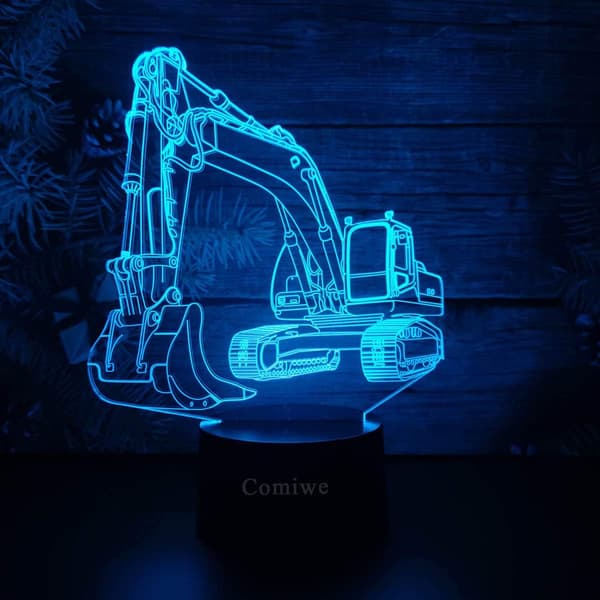 Gravemaskine 3D Illusion Natlampe Legetøj, 16 Farveskift