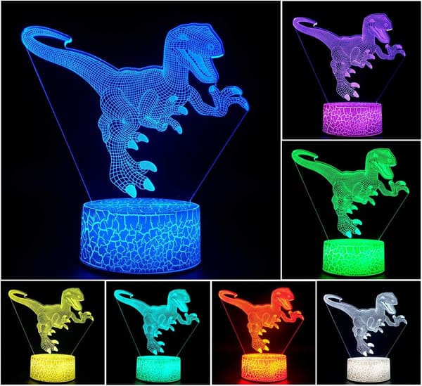 3D Illusion Natlampe Visuel Kreativ LED Skrivebordslampe Touch