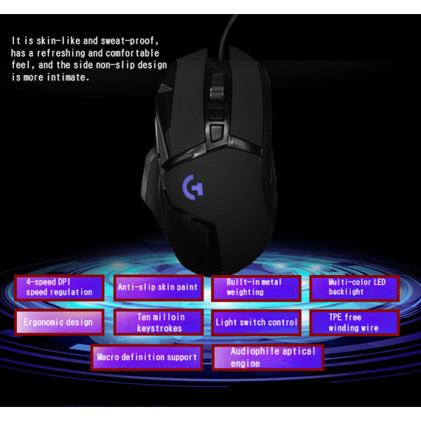 G502 trådbunden spelmekanisk mus RGB spelmakro lol Leag