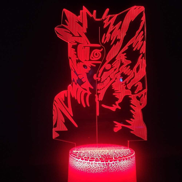 Naruto Kakashi Uchiha Sasuke 3D Illusion Nattlampa Liten