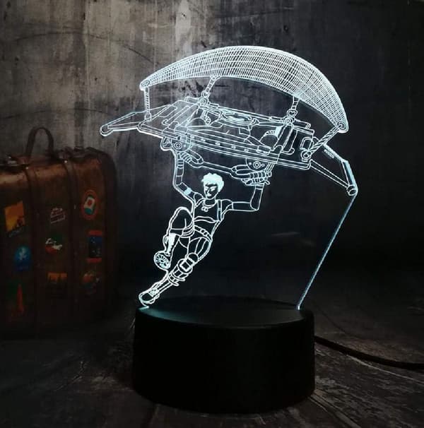 Kul Nytt Battle Royale Spill TPS Pubg Fallskjerm Bordlampe 3D