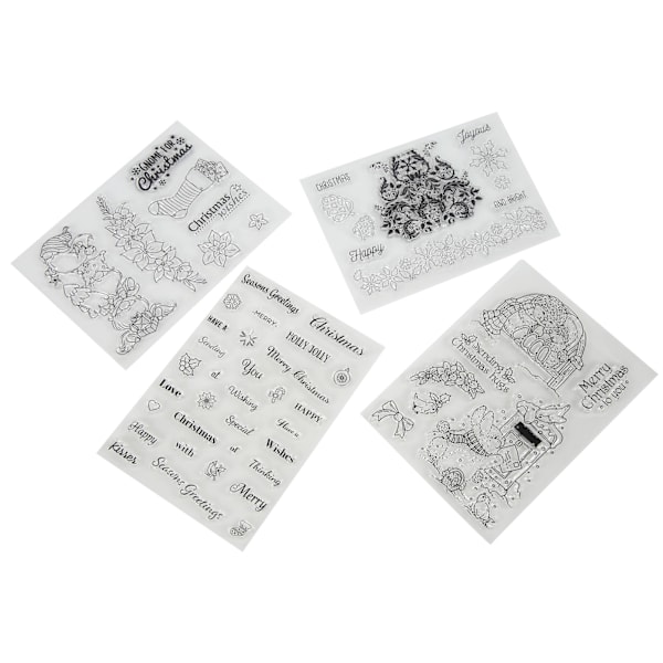 Gjennomsiktig håndkonto-forsegling, gjennomsiktig gummistempel for dekorasjon, jul, DIY-skrapbok