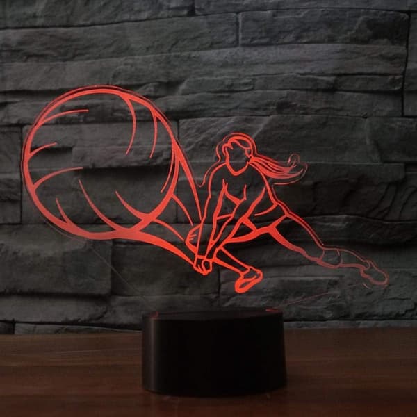 3D Volleyball Natlampe LED Lampe Illusion 7 Farveskift