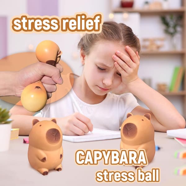 Capybara Squishy Stressbolde til børn og voksne, bløde Capybara dejbold klemme sensoriske fidget legetøj, søde festgaver og klasseværelse