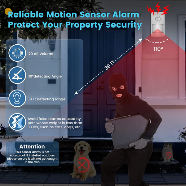 Uppgraderad smart WiFi rörelsesensor detektor larm inomhus med