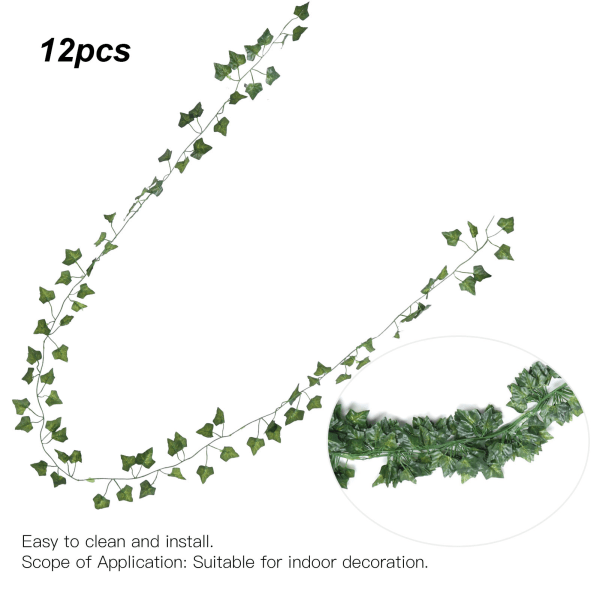 12 kpl bataatin viiniköynnöksiä myrkytön turvallinen tiheä lehdistö irrotettava esteettinen seinäkoriste sisätilojen koristeluun