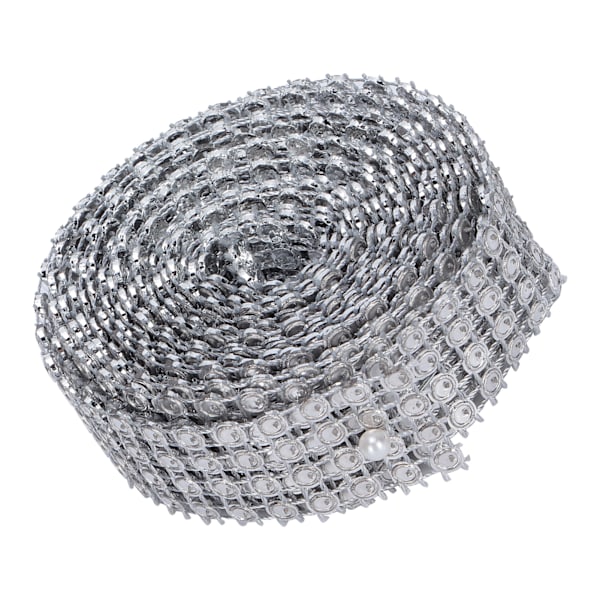 Plast Rhinestones 4 Rader Mesh Klær Sko Vesker Dekorasjon Bånd med Lim