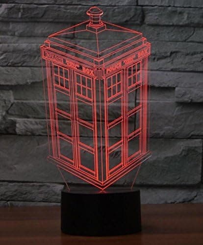 3D Polis Box Nattlampa USB Touch Switch Dekor Bordsskiva