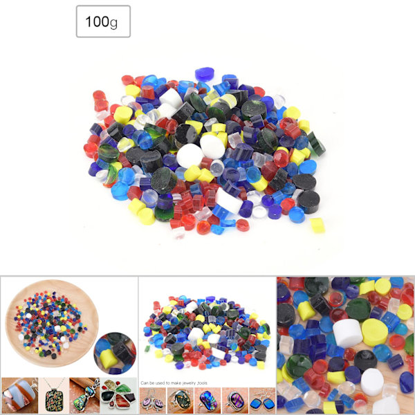 Millefiori glas blandad färg termisk smältning färgad glasyr för dekoration smält glas block kit 100g