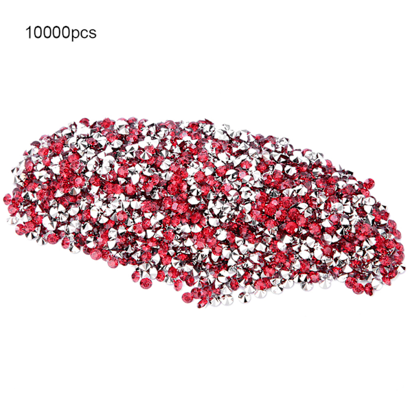 Timantti hopeoidulla pohjalla terävä koriste timantti 3mm (punainen hopealla pohjalla)