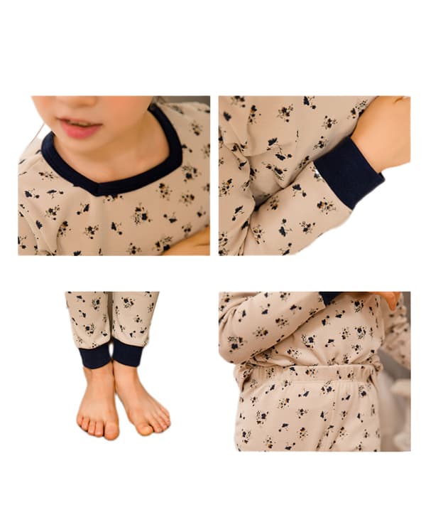 Tyttöjen pyjamasetti Pjs 100% puuvillaa, M (Kukkivat kukat)