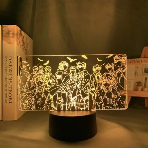 Anime Karasuno Team Group lampe Cool 3D Illusion Natlampe H