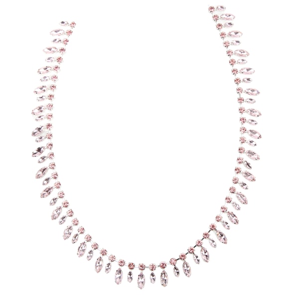Rhinestone-kæde 2,3 cm bred 1 Yards sølvbund fint håndværk superglitrende DIY-håndværkskæder til kludPink