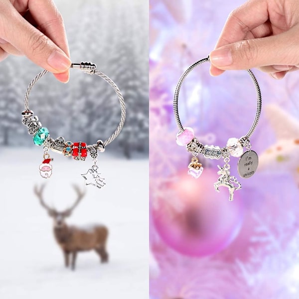 Sæt til armbånd med charms, et legetøj til enhjørningspiger, der inspirerer kreativitet og fantasi, håndværk til alderen 8-12 med smykkefremstilling og kunstkit Perfekt G